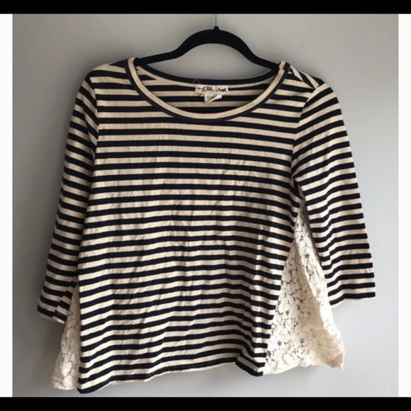 Anthropologie Tops - Anthropologie Lili’s Closet Lace and Stripe Top